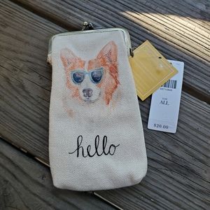 Anthropologie corgi sunglasses pouch